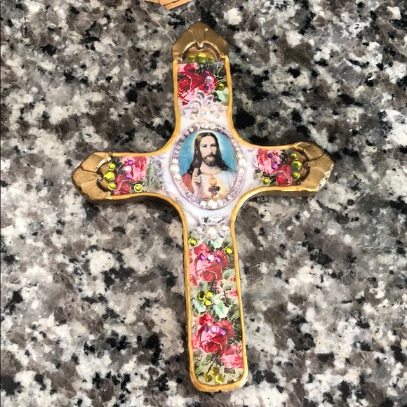 Handmade Cross Decoration with Jesus - Picture 1 of 4